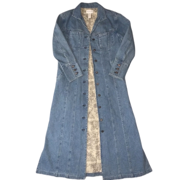 J. Jill Jackets & Blazers - J JILL Out Of The Blue Denim Maxi Dress Jacket Duster Size 8 Petite